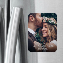 Neu Mr & Mrs. Newlyweds Foto Chic Wedding Keepake Magnet