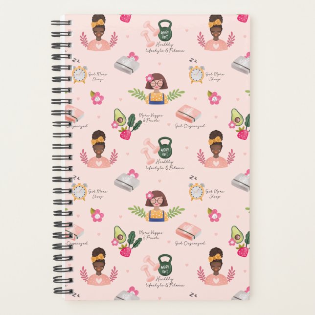 Neu | Neujahrsresolutionen Girly Illustrative Planer (Vorderseite)
