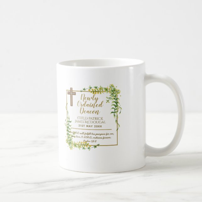 Neu Ordentetes Deacon-Geschenkbuch Verse Custom Kaffeetasse (Rechts)