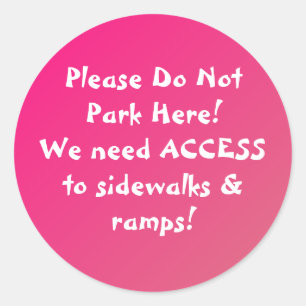 Neu! Parken Sie nicht hier AUFKLEBER! Runder Aufkleber