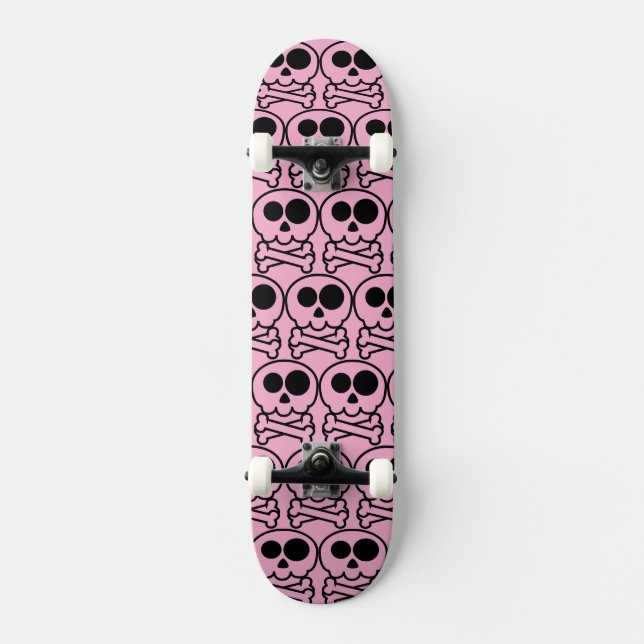NEU - Pastell-Cartoon-Schädel Skateboard (Vorderseite)