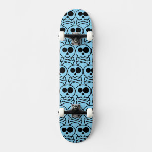 NEU - Pastell-Cartoon-Schädel Skateboard