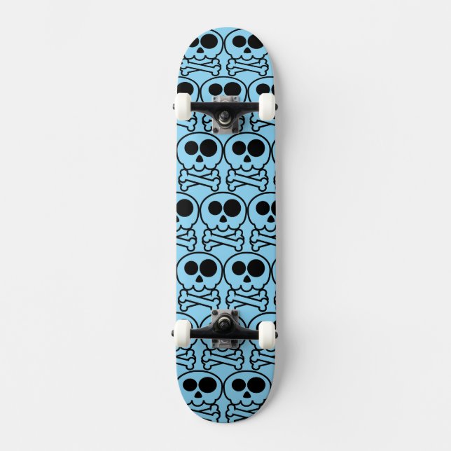 NEU - Pastell-Cartoon-Schädel Skateboard (Vorderseite)