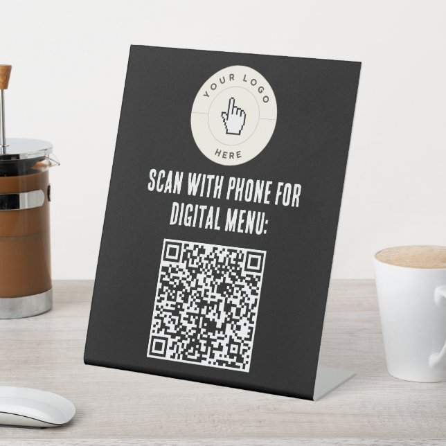 NEU! Pedestal Sign - 8" X 10" - QR Code Menü Sockelschild (In SItu)