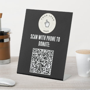 NEU! Pedestal Sign - 8" X 10" - QR Code Spende Sockelschild