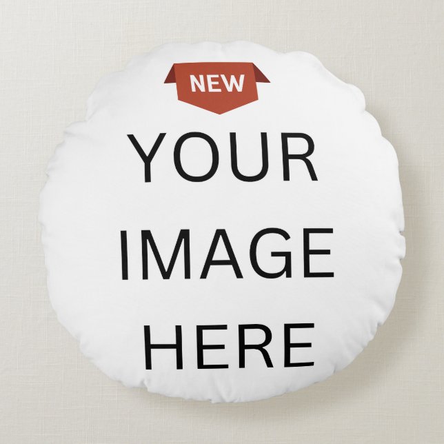 NEU! Rundwurfkissen 16" Polyester - kundenspezifis Rundes Kissen (Vorderseite)