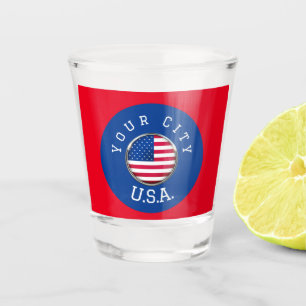 NEU! Shot Glass - USA Personalisiert - Ihre Stadt  Schnapsglas
