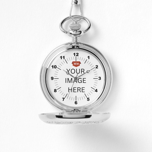 NEU! Silver Pocket Watch - Personalisiert Armbanduhr (Vorderseite)