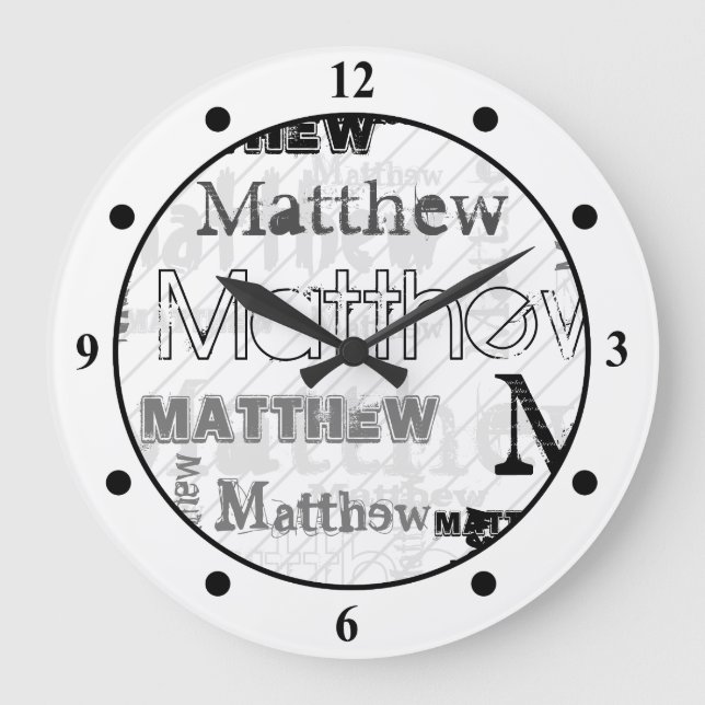 NEU! Trendy Kids Named Room Decor Geschenk Cool Große Wanduhr (Vorderseite)