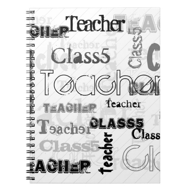 NEU! Trendy Wordcloud TEACHER-Klassengeschenk Notizblock (Vorderseite)