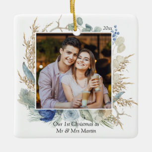 Neu verheiratete 1. Weihnachtsfrau Mr. & Mrs. Chic Keramikornament