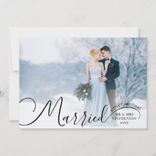 Neu verheiratete 2 Foto Script Verheiratet Little Feiertagskarte