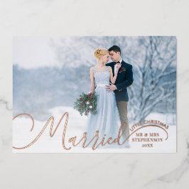 Neu verheiratete 2 Foto Script Verheiratet Little Folien Feiertagskarte