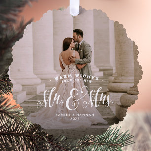 Neu verheiratete 2 Foto Weihnachtsfeier Ornament Karte