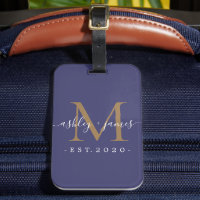 Neu verheiratete Frau Gold Monogram Names Year Nav