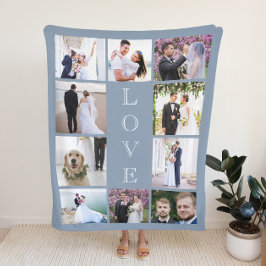 Neu verheiratete Liebe 10 Foto Collage Dusty Blue Sherpadecke