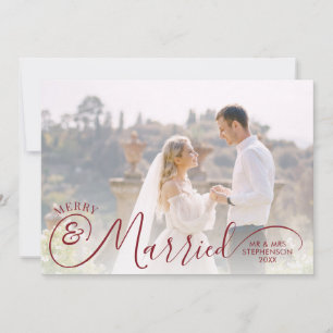 Neu verheiratetes Foto froh und Verheiratet Ihre G Feiertagskarte