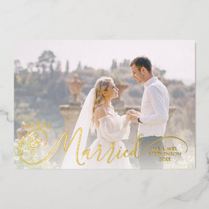Neu verheiratetes Foto froh und Verheiratet Ihre G Folien Feiertagskarte