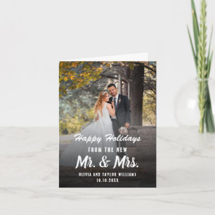 Neu verheiratetes Foto - Mr. and Mrs. Feiertagskarte