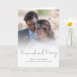 Neu verheiratetes Foto Verheiratet und frohe Weihn Karte