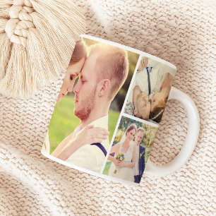 Neu verheiratetes Paar Custom Wedding Foto Collage Kaffeetasse
