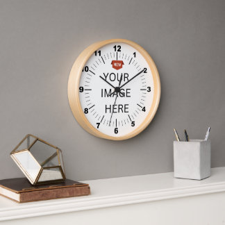 NEU! Wall Clock, 10" runder natürlicher Holzrahmen Uhr