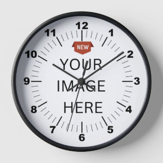 NEU! Wall Clock, 10" runder, schwarzer Holzrahmen Uhr