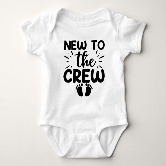 Neu zur Crew Baby Ankündigung Baby Strampler (Vorderseite)
