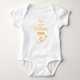 Neu zur [SURNAME]-Crew, Kindergeschenk, Personalis Baby Strampler