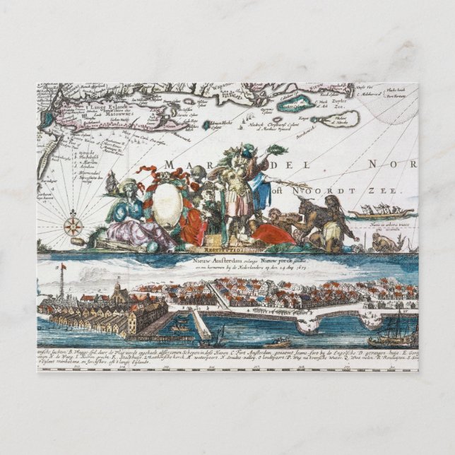 NEUAMSTERDAM, 1673 POSTKARTE (Vorderseite)