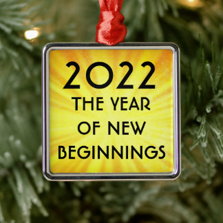 Neuanfang 2022 ornament aus metall