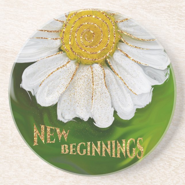 Neuanfang - Daisy Blume Power Getränkeuntersetzer (Vorne)