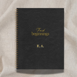 Neuanfang im Leder-Look - Ruhestands-Geschenk Notizbuch