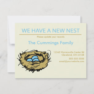 Neuankündigung der Nestbewegung Ankündigung