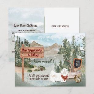 Neuanschrift des maltesischen Hundes Woodland Pine Ankündigungspostkarte