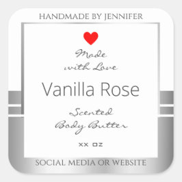 Neuartige Produktverpackungen Etiketten weiß und s Quadratischer Aufkleber