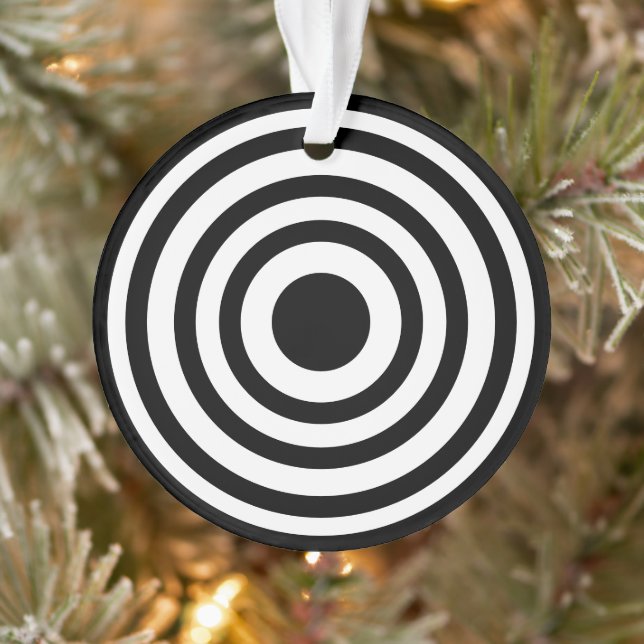 Neuartige Runden der Schwarzen und Weißen Bullseye Ornament (Baum)