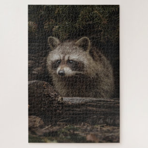 Neuartiger Racoon im Wald Puzzle