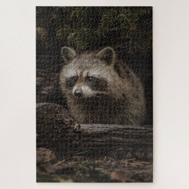 Neuartiger Racoon im Wald Puzzle (Vertikal)