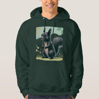 "Neuartiges Schwarzes Eichhörnchen im Park - Natur Hoodie