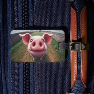 Neuartiges Schwein auf einem benutzerdefinierten G Gepäckanhänger