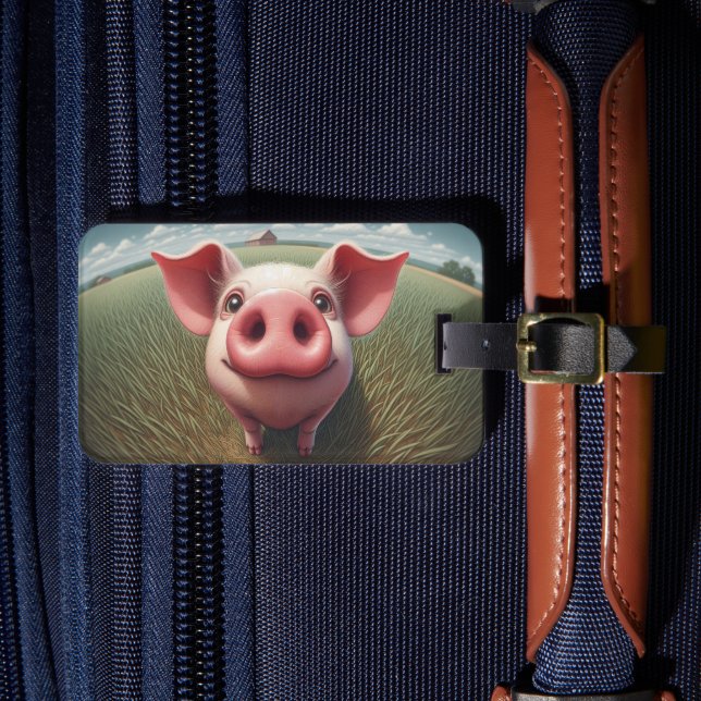 Neuartiges Schwein mit dem Markierungstagebuch Gepäckanhänger (Vorderseite Insitu 4)