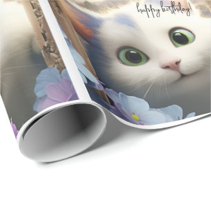 Neuartiges Weißkatzenpapier Geschenkpapier