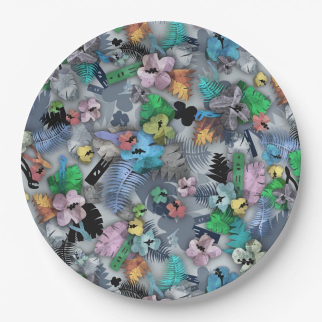 Neubau hawaiianische Printwerbung Pappteller (Vorderseite)