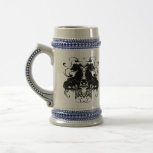 Neubearbeitung von Vintage-Löwen mit Schwüngen Bierglas