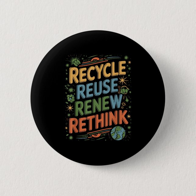 Neubesinnung der Gefärbte Krawatte gerecycelt Button (Vorderseite)