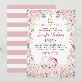 Neuborn Floral Christening Einladung