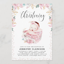 Neuborn Floral Christening Einladung