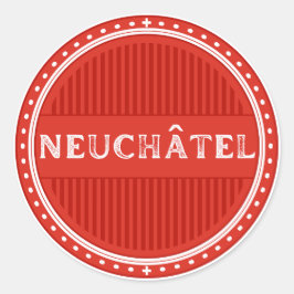 Neuchatel City Pride Emblem – Swiss Identity Runder Aufkleber