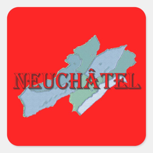 Neuchatel Quadratischer Aufkleber (Vorderseite)